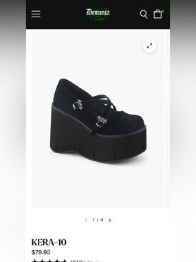 Demonia kera 10Black Velvet Platform Mary Janes with Silver Buckles